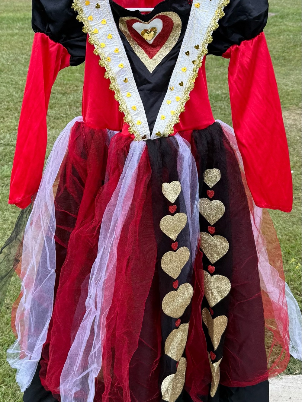 Red & Black Heart Princess Kids Costume - Queen of Hearts Dress